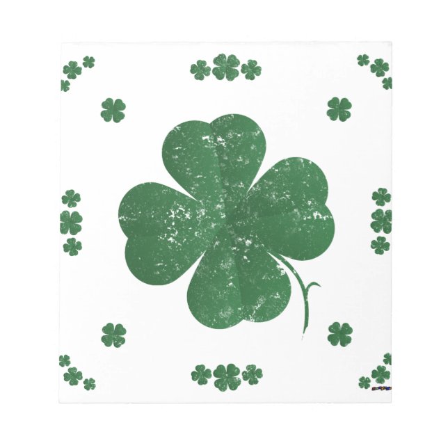 Shamrocks - vintage style notepad (Front)