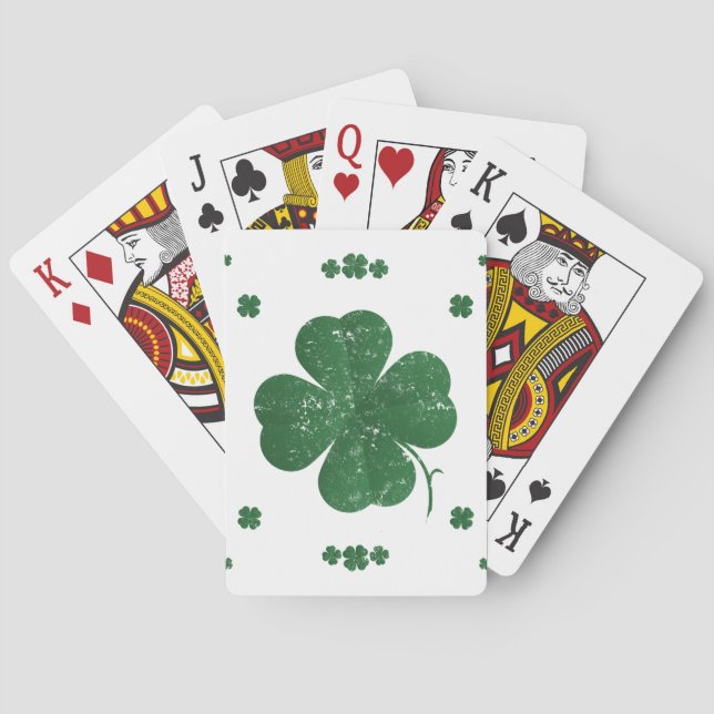Shamrocks - vintage style playing cards (Back)