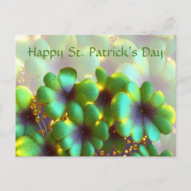 Shamrocks with gold accents, St. Patrick's Day  Postcard (Front)