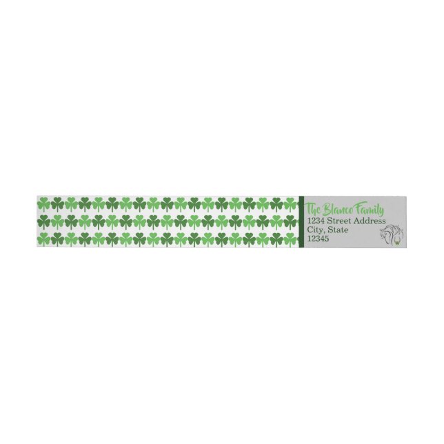 Shamrocks Wrap Around Label (Individual)