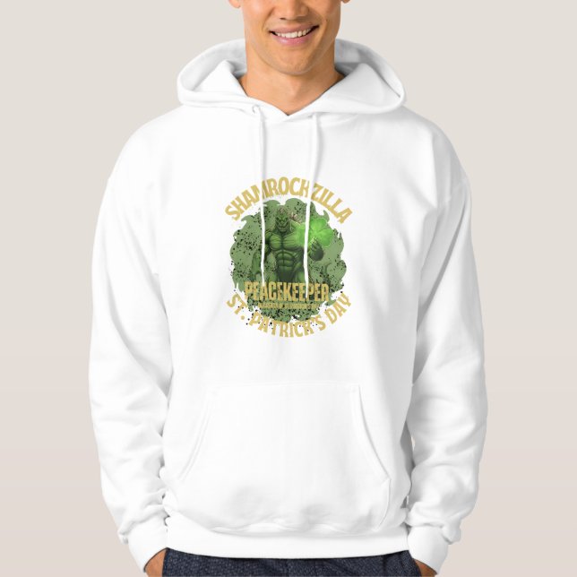 Shamrockzilla Peacekeeper: St. Patrick’s Day Kaiju Hoodie (Front)