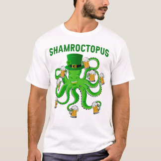 Shamroctopus Funny Animal Octopus Beer St Patricks T-Shirt