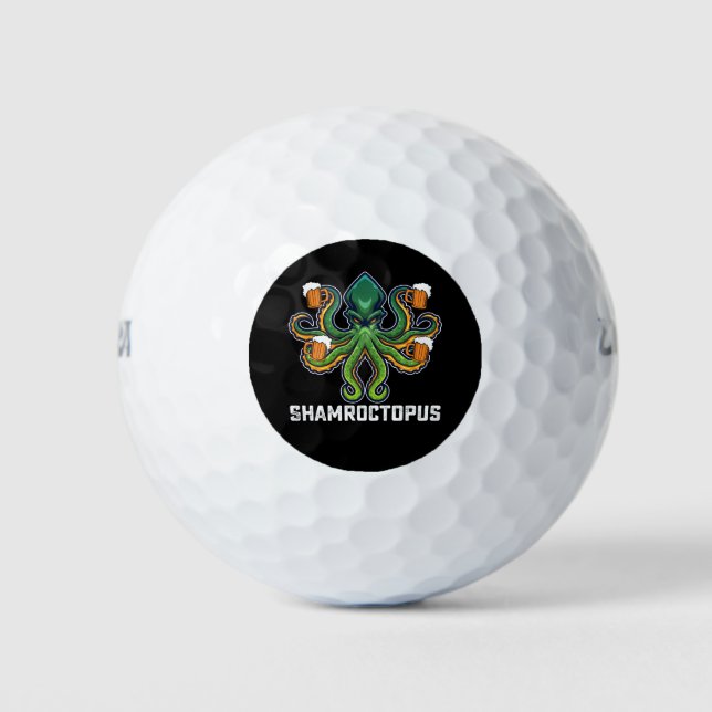 Shamroctopus Octopus Lover St Patrick's Day Golf Balls (Front)