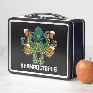 Shamroctopus Octopus Lover St Patrick's Day Metal Lunch Box