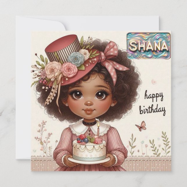  SHANA ~ Birthday Card ~ Pink ~ (Front)