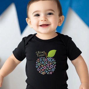 🍯 🍎🐟 Shana Tova! Happy New Year black Baby Bodysuit