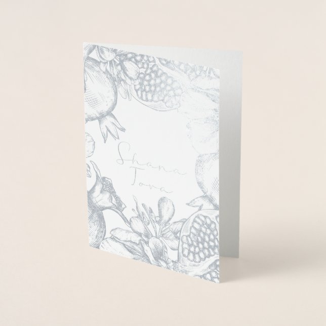 Shana Tova Rosh Hashana Jewish New Year   Foil Card (Front)