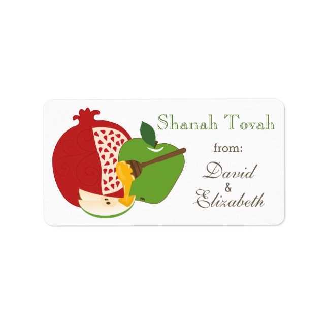 Shana Tova Rosh Hashanah Jewish New Year Label (Front)