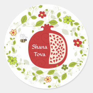 Shanah Tovah Rosh Hashanah Jewish New Year Classic Round Sticker