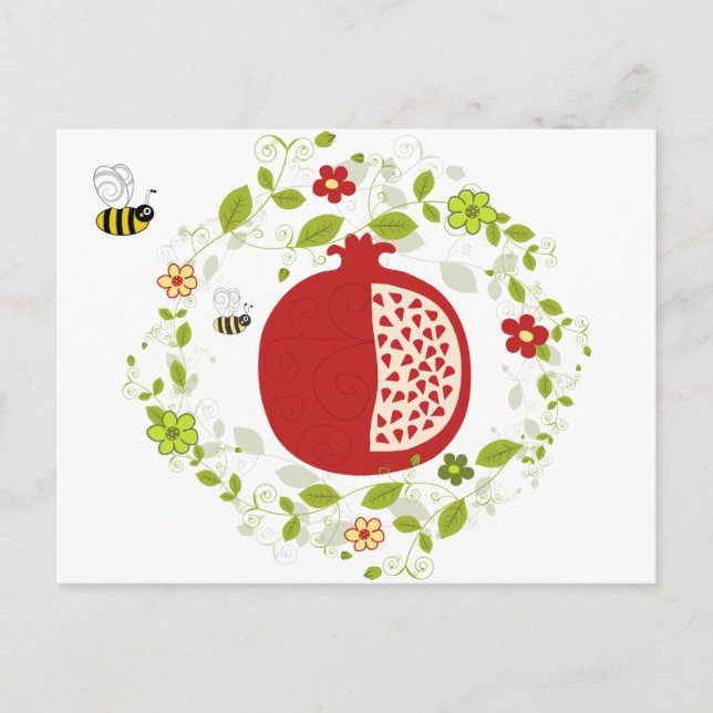 Shanah Tovah Rosh Hashanah Jewish New Year Holiday Postcard (Front)