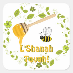 Shanah Tovah Rosh Hashanah Jewish New Year Square Sticker