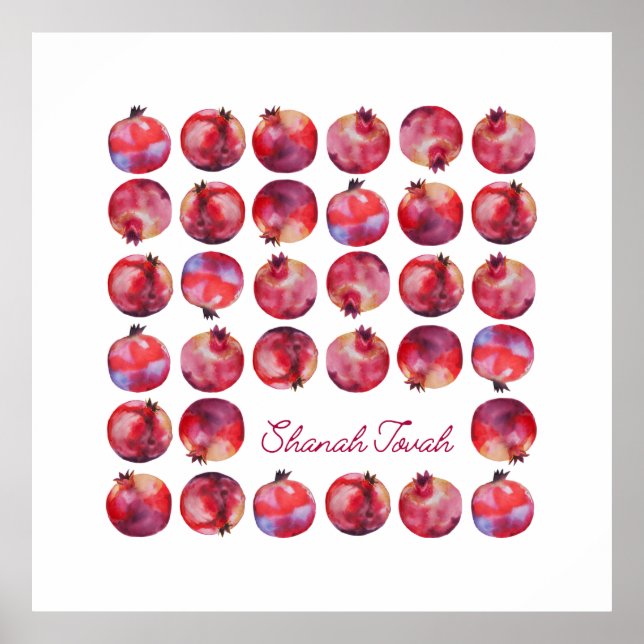 Shanah Tovah Rosh Hashanah Pomegranates Poster (Front)