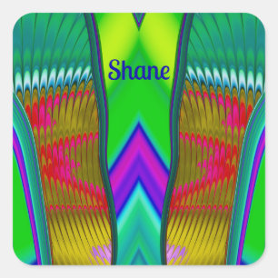 SHANE ~ Multicoloured 3D ~ Square Sticker