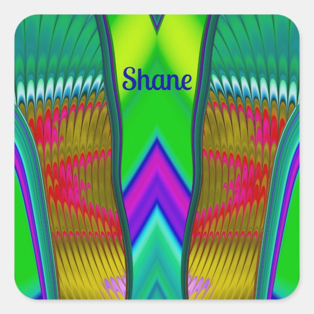 SHANE ~ Multicoloured 3D ~ Square Sticker (Front)