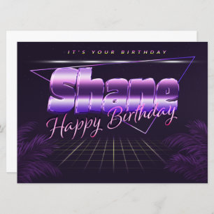 Shane Name First name lila retro card Birthday