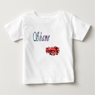Shane Name With Fire Engine, Baby T-Shirt