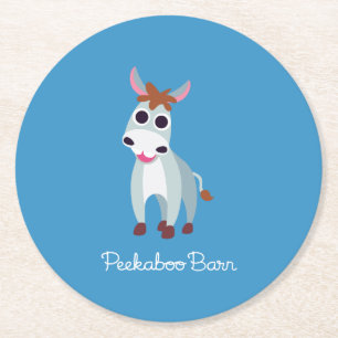 Shane the Donkey Round Paper Coaster
