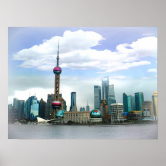 Shanghai 上海 Skyline - The Bund Poster