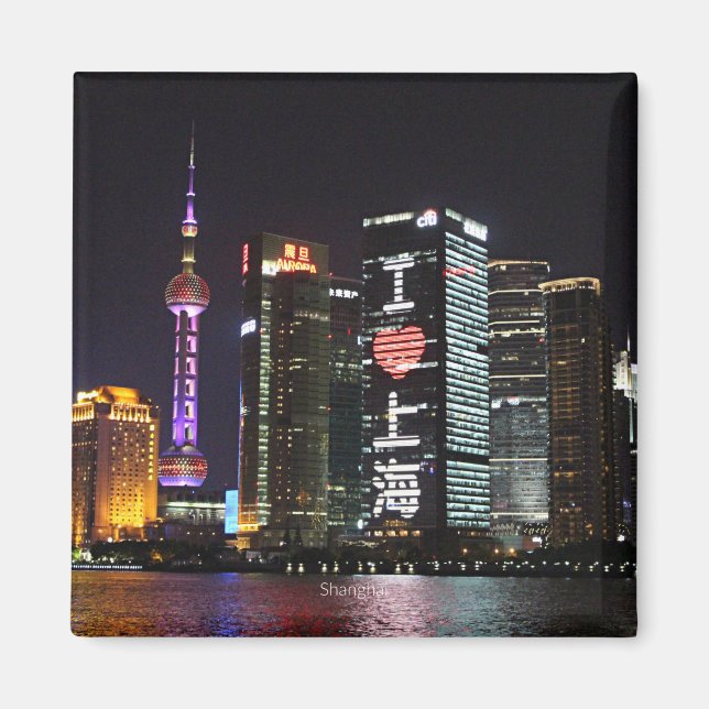 Shanghai at Night Magnet (Front)