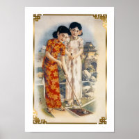 Shanghai Beauties Vintage China Women Golfing