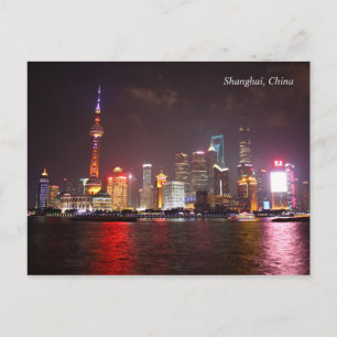 Shanghai by night China Postcard