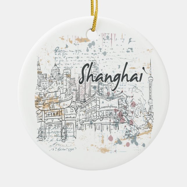 Shanghai Ceramic Tree Decoration (Front)
