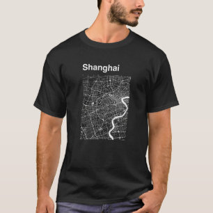 Shanghai China Classic City Map Graphic   T-Shirt