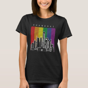 Shanghai China Gay Pride Rainbow Flag T-Shirt