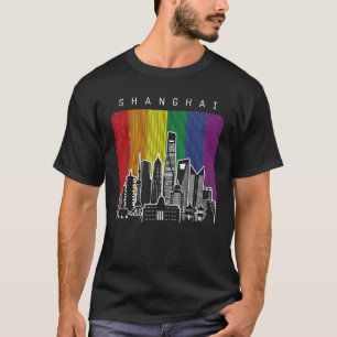 Shanghai China Gay Pride Rainbow Flag T-Shirt