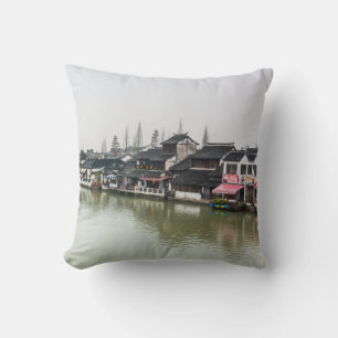 Shanghai, China, Mar 30, 2017, Wooden historic bui Cushion