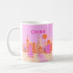 Shanghai China Pink Travel Art Coffee Mug