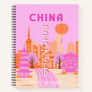 Shanghai China Pink Travel Art Notebook