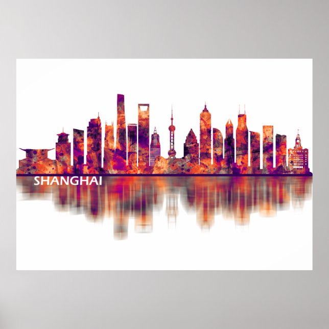 Shanghai China Skyline Poster (Front)
