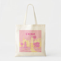 Shanghai China Travel Pink Poster