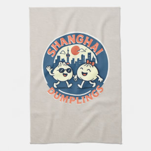 Shanghai Dumplings Cute Fun Design Tea Towel