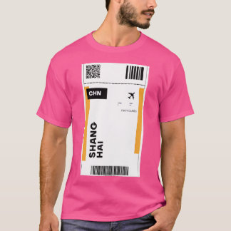 Shanghai Flight Ticket Design - Inspired Travel Ti T-Shirt