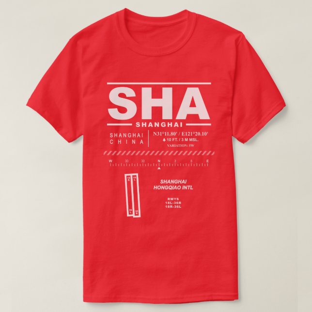 Shanghai Hongqiao Intl Airport SHA T-Shirt (Design Front)