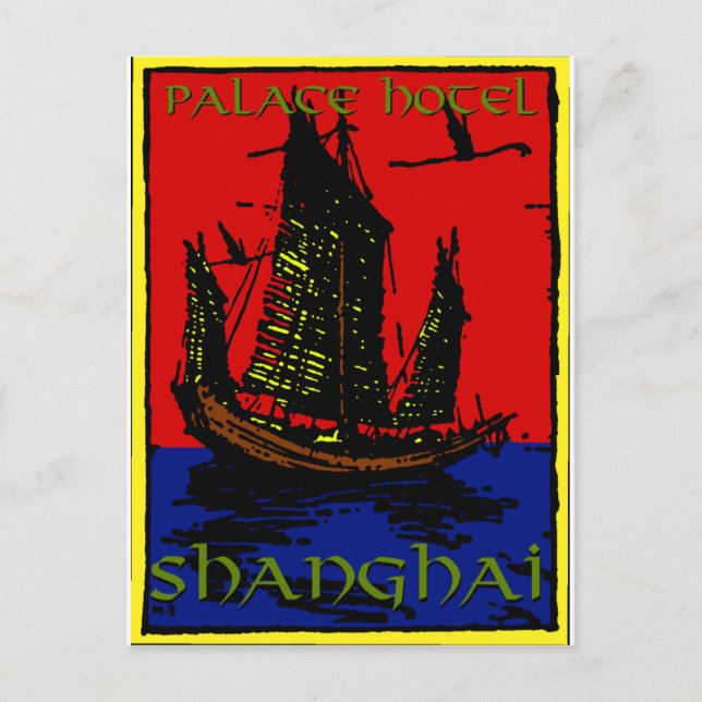 Shanghai Luggage Label Postcard (Front)