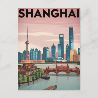 Shanghai vintage postcard