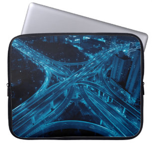 Shanghai Yanan Road overpass bridge at night with Laptop Sleeve