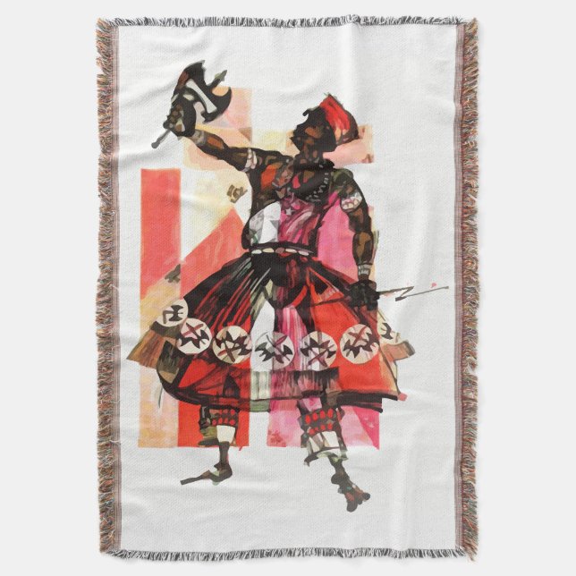 Shango orisha throw blanket (Front Vertical)