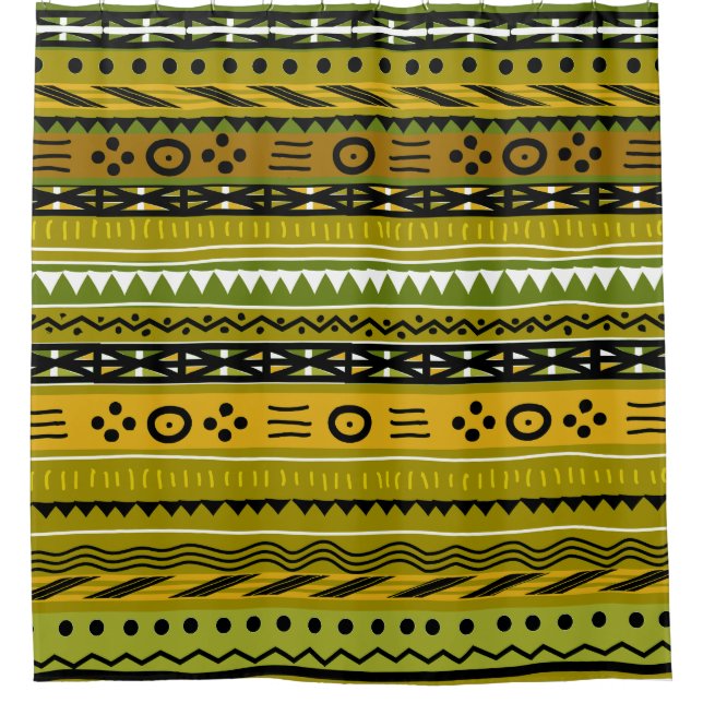 Shango Tribal Design Shower Curtain (Front)