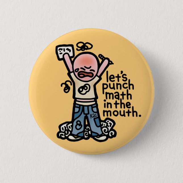 shank math. 6 cm round badge (Front)