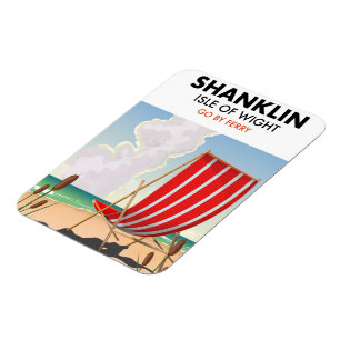 Shanklin Beach isle of wight travel poster. Magnet