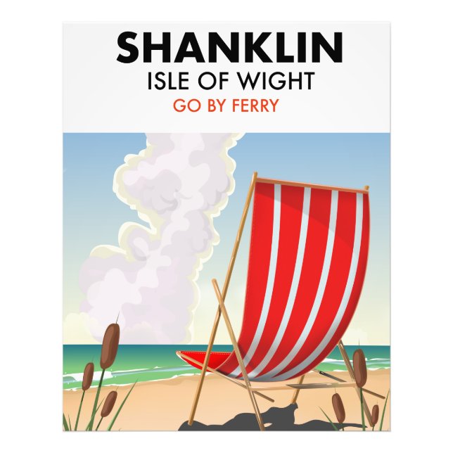 Shanklin Beach isle of wight travel poster. Photo Print (Front)