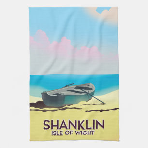 Shanklin, Isle of Wight vintage travel poster Tea Towel
