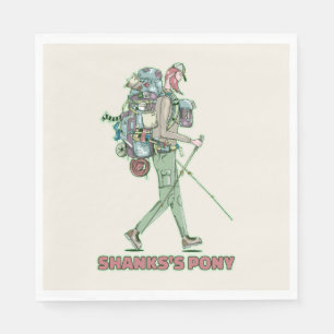 Shanks's pony funny hiker walking napkin