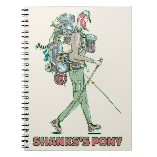 Shanks's pony funny hiker walking notebook (Front)