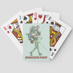 Shanks's pony funny hiker walking playing cards