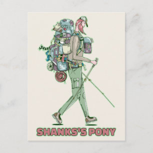 Shanks's pony funny hiker walking postcard